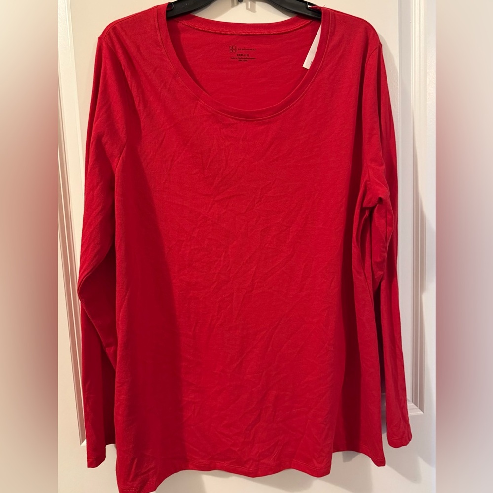 No Boundaries Vibrant Red Long Sleeve Tee